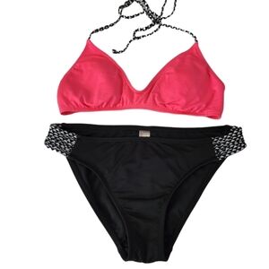 Arizona Jean Co. Pink & Black Women's Bikini Size L